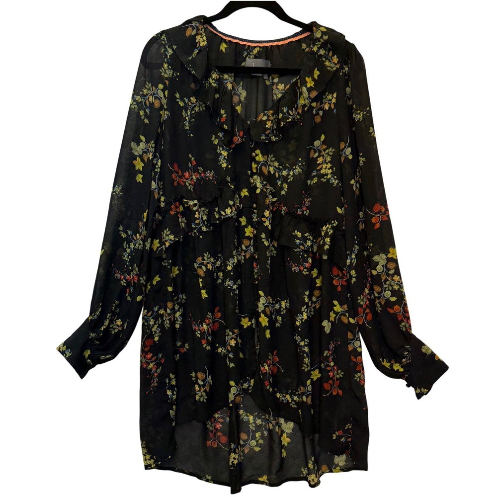 Anthropologie Maeve Jamison Ruffled Tunic – Size M | Feminine Flowy Blouse